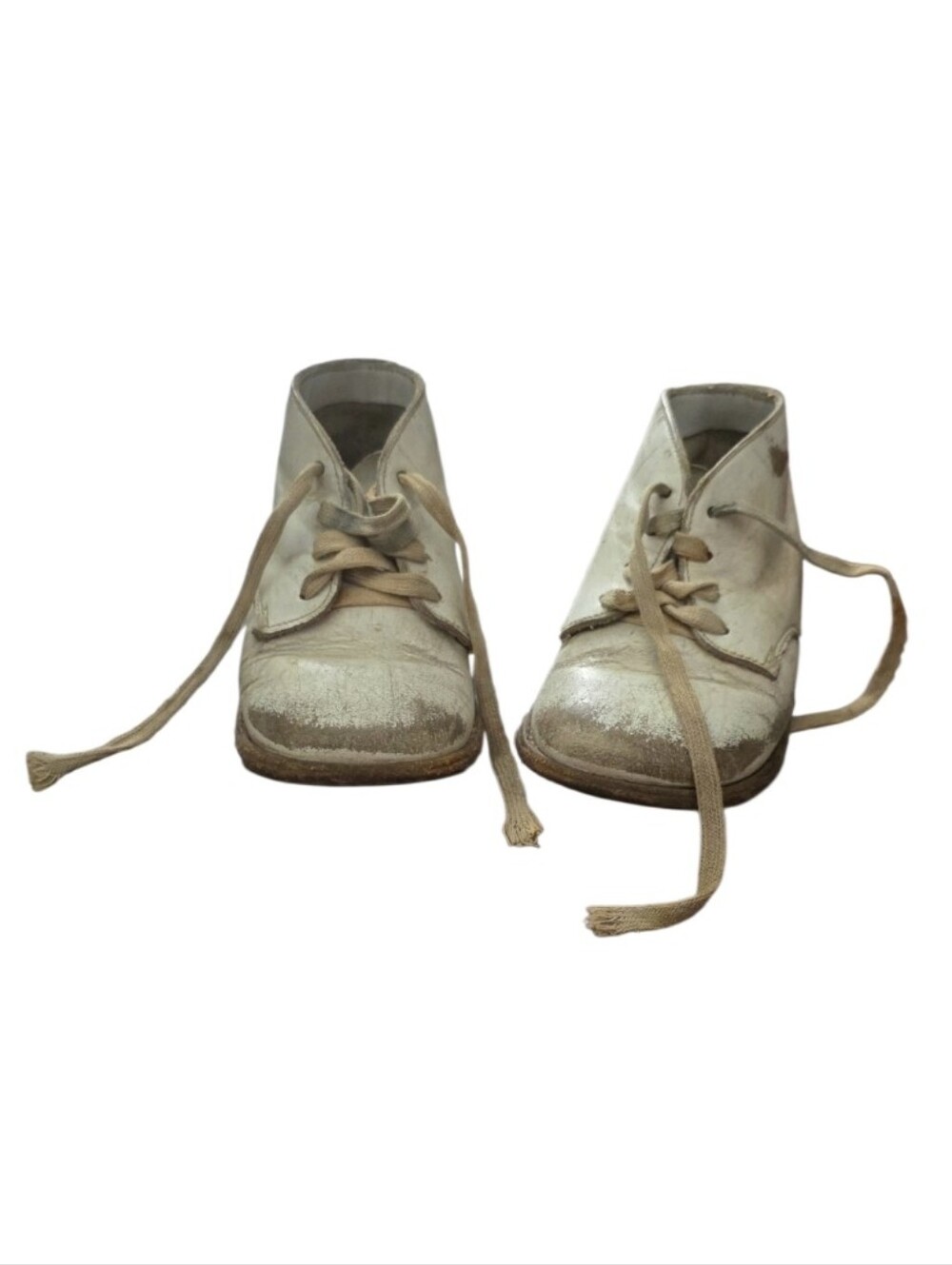 Vintage Baby Shoes Mid Century White Leather Toddler Walker Boots Jumping Jacks - Picture 3 of 16